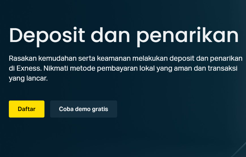 Deposit dan Penarikan Exness